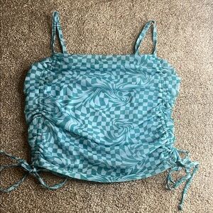 SO Blue Ruched Fitted Camisole